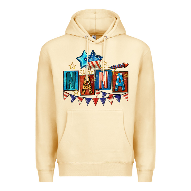 American Nana 4th Of July Premium Hoodie by CowGirlArtShop | Teevron