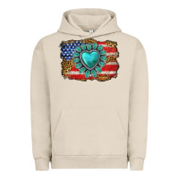 Pigment French Oak American flag leopard turquoise gemstone Urban Hoodie - Neo Western