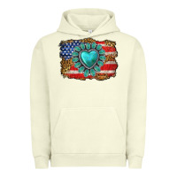 Pigment Pistachio American flag leopard turquoise gemstone Urban Hoodie - Neo Western