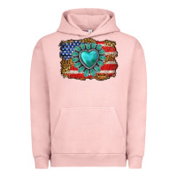 Pigment Salmon American flag leopard turquoise gemstone Urban Hoodie - Neo Western