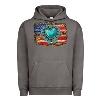 Pigment Tornado American flag leopard turquoise gemstone Urban Hoodie - Neo Western