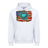 White American flag leopard turquoise gemstone Urban Hoodie - Neo Western