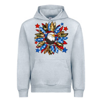 Heather Grey American flag sunflower Urban Hoodie - Neo Western