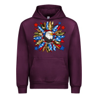 Mauve Wine American flag sunflower Urban Hoodie - Neo Western