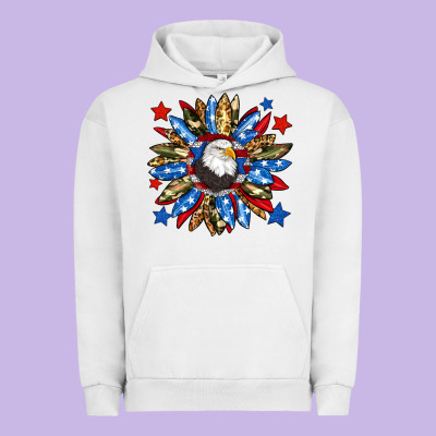 American Flag Sunflower Urban Hoodie Designed By Neo Western