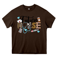 Chocolate Brown Western Future Nurse Heavy Core Tee - LillyAllenDesigns