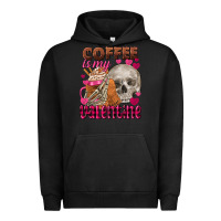 Pigment Black coffee is my valentine skull Urban Hoodie - FaDigitalArtStudio