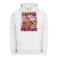 Pigment Lunar Rock coffee is my valentine skull Urban Hoodie - FaDigitalArtStudio