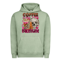 Pigment Oil Green coffee is my valentine skull Urban Hoodie - FaDigitalArtStudio