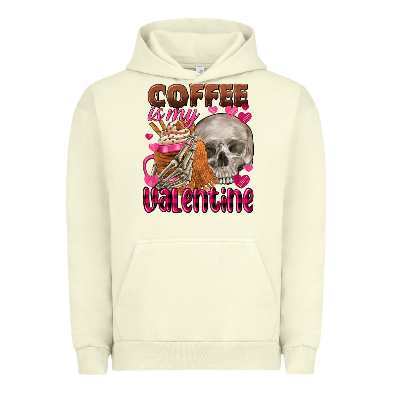 Coffee Is My Valentine Skull Urban Hoodie by FaDigitalArtStudio | Teevron