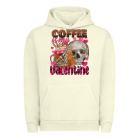 Pigment Pistachio coffee is my valentine skull Urban Hoodie - FaDigitalArtStudio