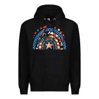 Black American rainbow 4th of july Premium Hoodie - CowGirlArtShop