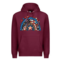 Burgundy American rainbow 4th of july Premium Hoodie - CowGirlArtShop