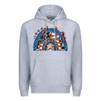 Heather Grey American rainbow 4th of july Premium Hoodie - CowGirlArtShop