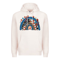 Pale Pink American rainbow 4th of july Premium Hoodie - CowGirlArtShop