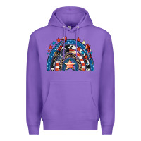 Purple American rainbow 4th of july Premium Hoodie - CowGirlArtShop
