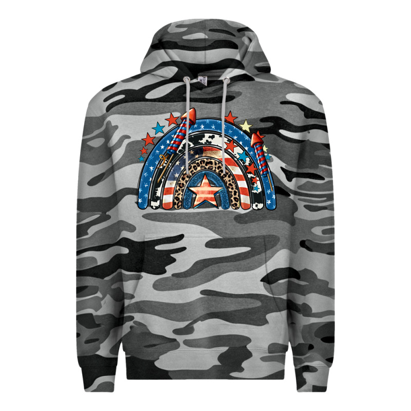 American Rainbow 4th Of July Premium Hoodie by CowGirlArtShop | Teevron