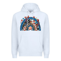 White American rainbow 4th of july Premium Hoodie - CowGirlArtShop