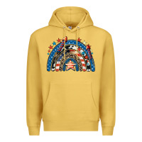 Antique Gold American rainbow 4th of july Premium Hoodie - CowGirlArtShop