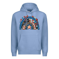 Colony Blue American rainbow 4th of july Premium Hoodie - CowGirlArtShop