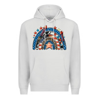 Dove Grey American rainbow 4th of july Premium Hoodie - CowGirlArtShop