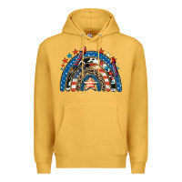 Mustard American rainbow 4th of july Premium Hoodie - CowGirlArtShop