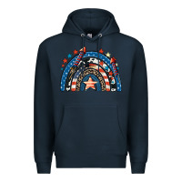 Navy American rainbow 4th of july Premium Hoodie - CowGirlArtShop