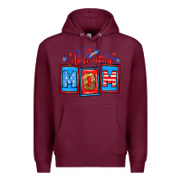 Burgundy American mom Premium Hoodie - Neo Western