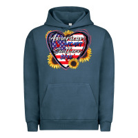 Pigment Midnight Navy American heart southern soul Urban Hoodie - CowGirlArtShop