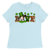Baby Blue st patricks love heifer Ladies Tee - Artiststas