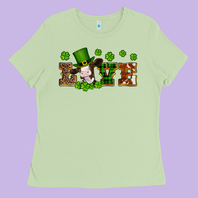 St Patricks Love Heifer Ladies Tee Designed By Artiststas