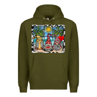 Army Green summer gnome mousepad Premium Hoodie - SublimationCraftShop