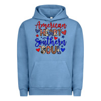Pigment Pebble Blue American heart southern soul Urban Hoodie - Neo Western