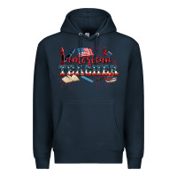 Navy American Teacher 4th of July Premium Hoodie - CowGirlArtShop