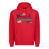 Red American Teacher 4th of July Premium Hoodie - CowGirlArtShop