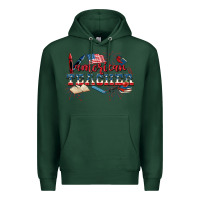 Sports Green American Teacher 4th of July Premium Hoodie - CowGirlArtShop