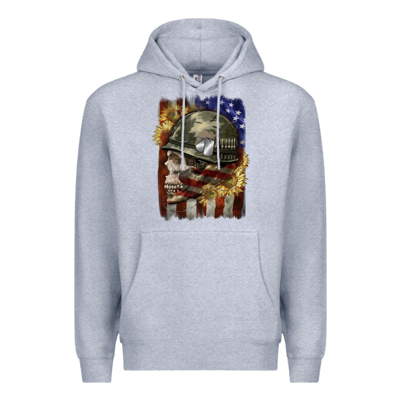 Army Skull 4th Of July Premium Hoodie by CowGirlArtShop | Teevron