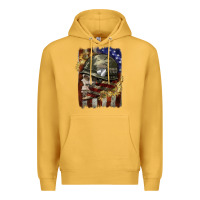 Mustard Army skull 4th of july Premium Hoodie - CowGirlArtShop