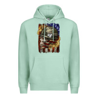 Seafoam Army skull 4th of july Premium Hoodie - CowGirlArtShop