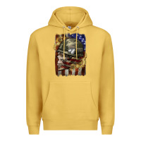 Antique Gold Army skull 4th of july Premium Hoodie - CowGirlArtShop