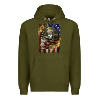 Army Green Army skull 4th of july Premium Hoodie - CowGirlArtShop