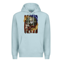 Blue Mist Army skull 4th of july Premium Hoodie - CowGirlArtShop