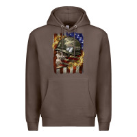 Coffee Army skull 4th of july Premium Hoodie - CowGirlArtShop