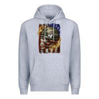 Heather Grey Army skull 4th of july Premium Hoodie - CowGirlArtShop