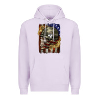 Lilac Army skull 4th of july Premium Hoodie - CowGirlArtShop