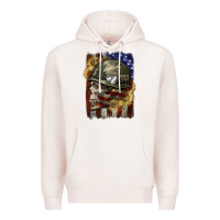 Pale Pink Army skull 4th of july Premium Hoodie - CowGirlArtShop