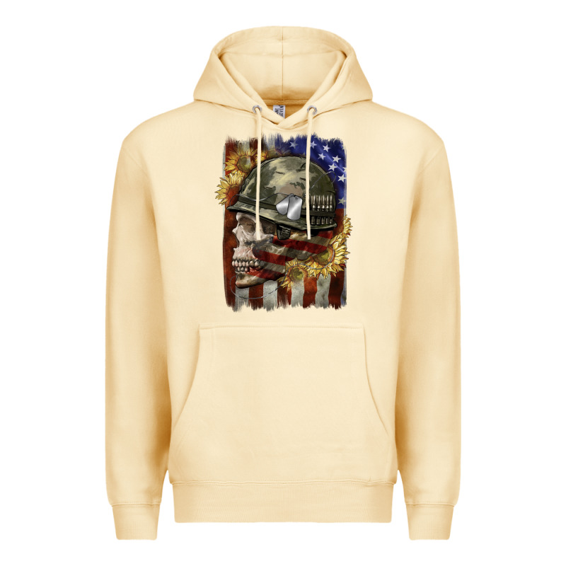 Army Skull 4th Of July Premium Hoodie by CowGirlArtShop | Teevron