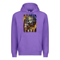 Purple Army skull 4th of july Premium Hoodie - CowGirlArtShop