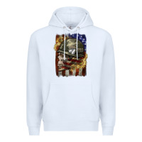 White Army skull 4th of july Premium Hoodie - CowGirlArtShop