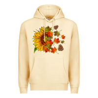 Pina Colada sunflower and autumn leaves Premium Hoodie - HRA Design Shop